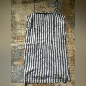 Striped Gray and White Women's Mini Dress
